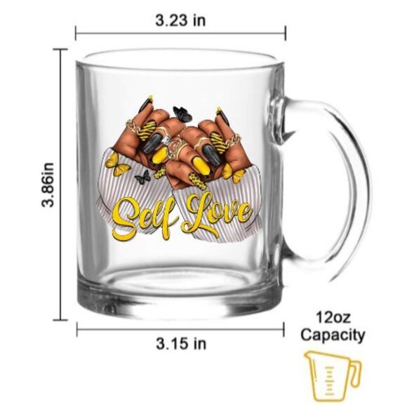 12oz Clear Glass Im Just Out Here Trusting GOD Coffee Mug - Picture 2 of 5